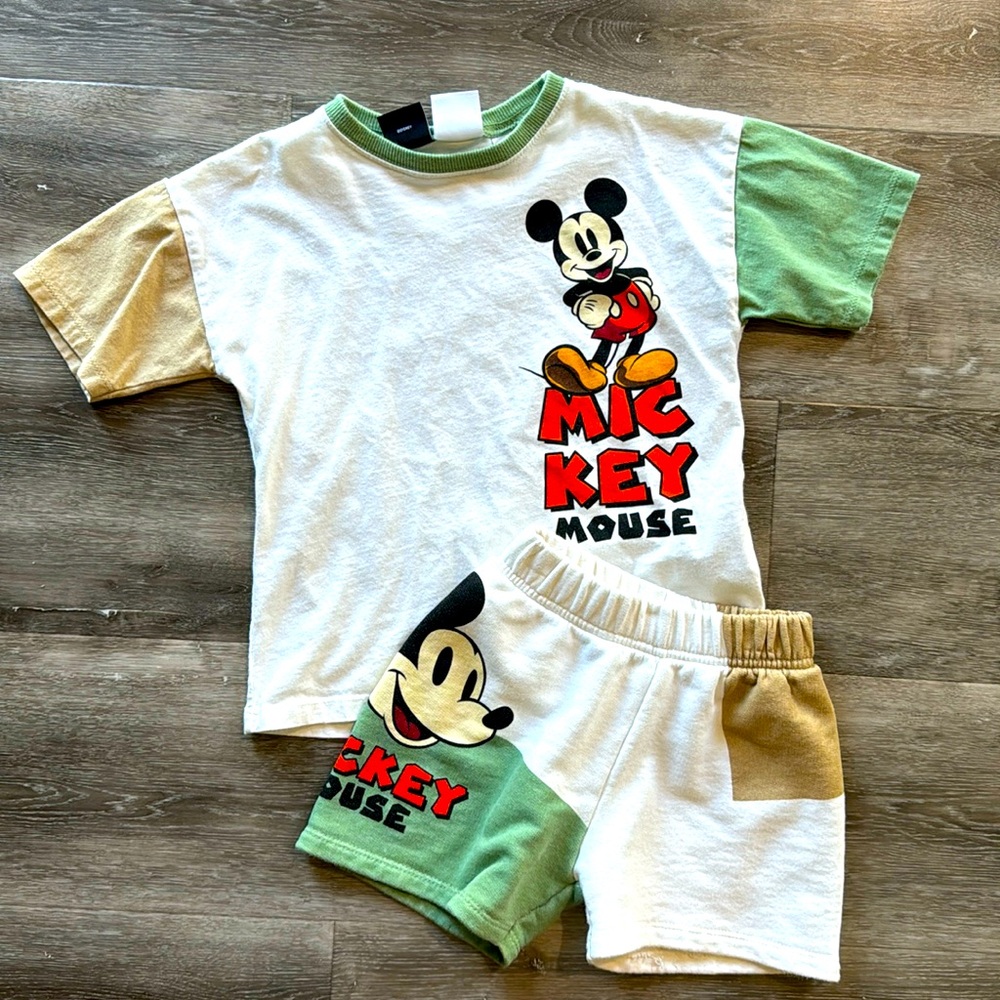 Zara Disney Mickey Mouse Short Sleeve Matching Set